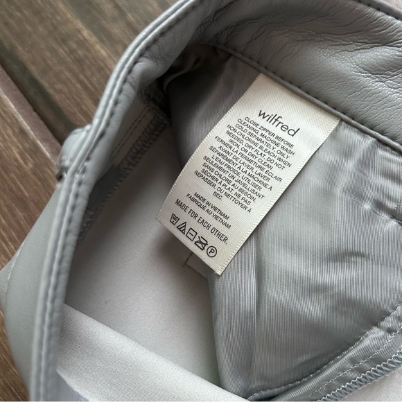 Aritzia Wilfred The Melina High Waisted Vegan Leather Pants in Morado Gray Sz 8 - Picture 11 of 12